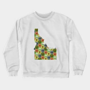 Idaho State Map Board Games Crewneck Sweatshirt